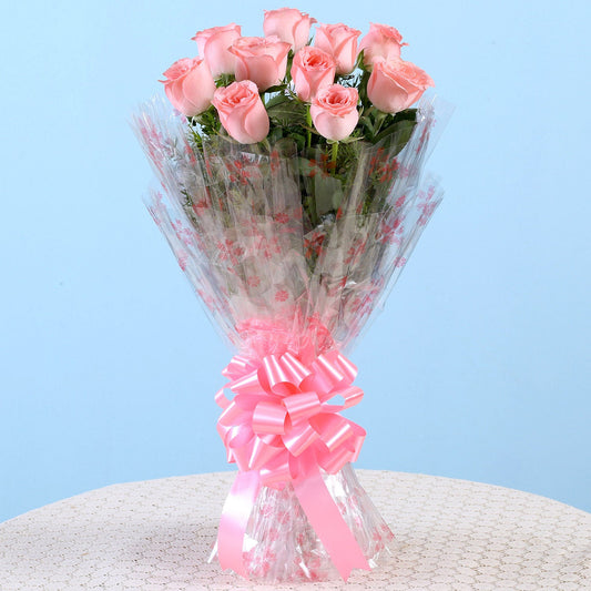 Charming Pink Roses Bouquet