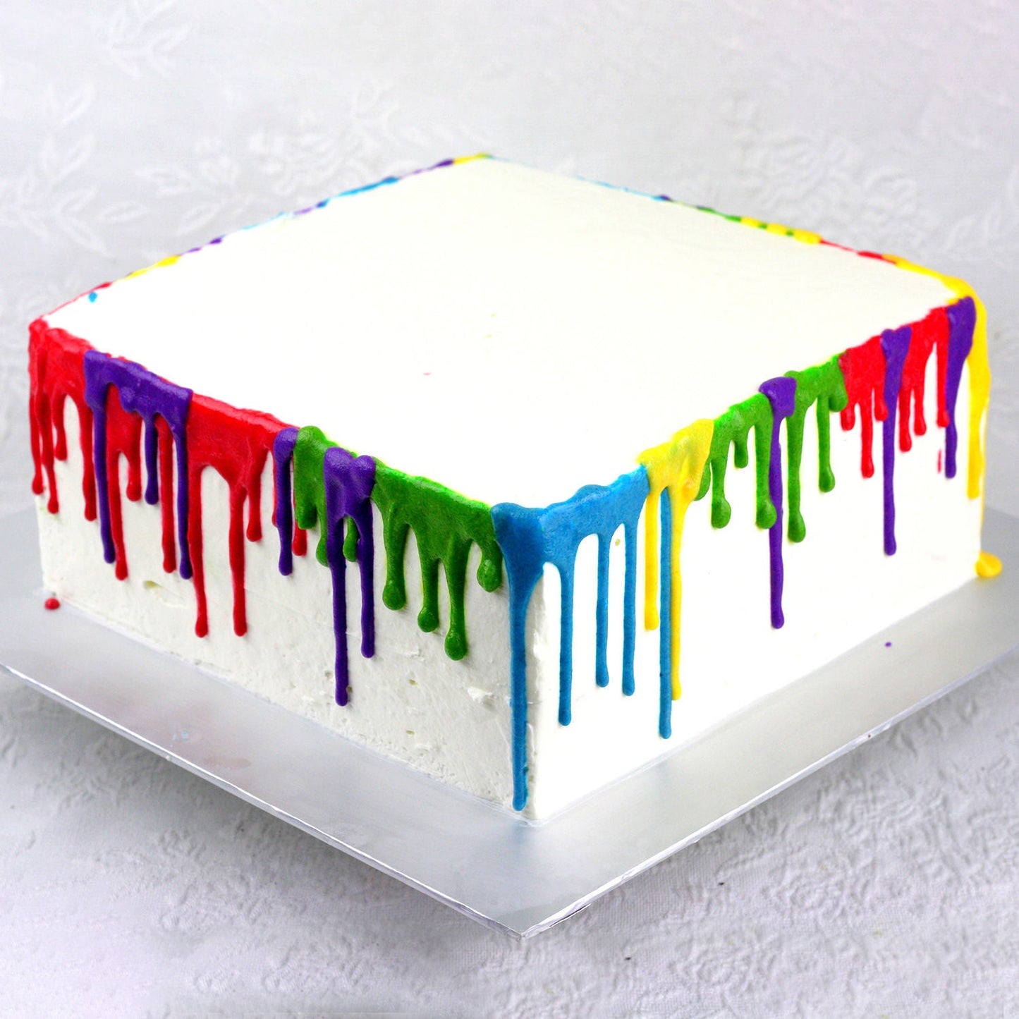 4 Layer Colourful Square Pineapple Cake