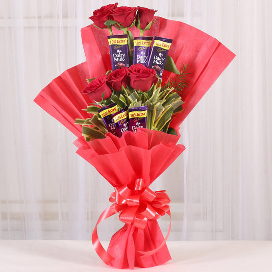 6 Red Roses Chocolate Bouquet