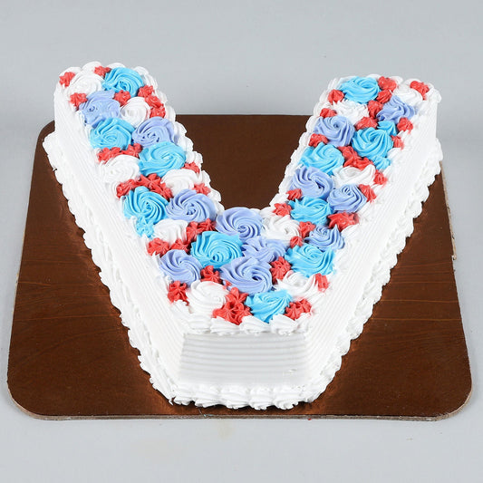 Alphabet V Cake