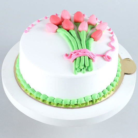 Beautiful Tulips Bunch Pineapple Cake