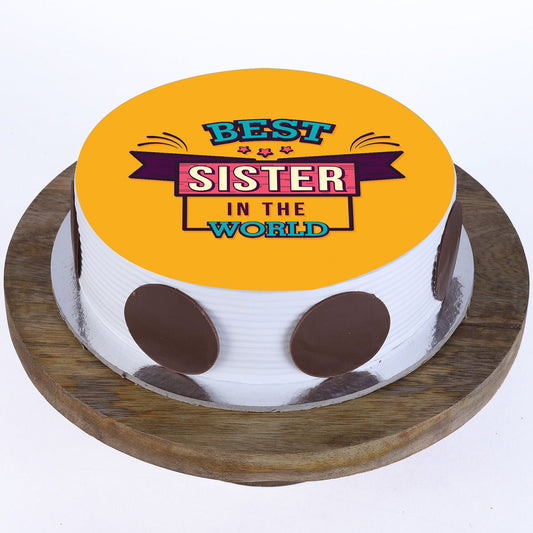 Best Sister Pineapple Photo Cake