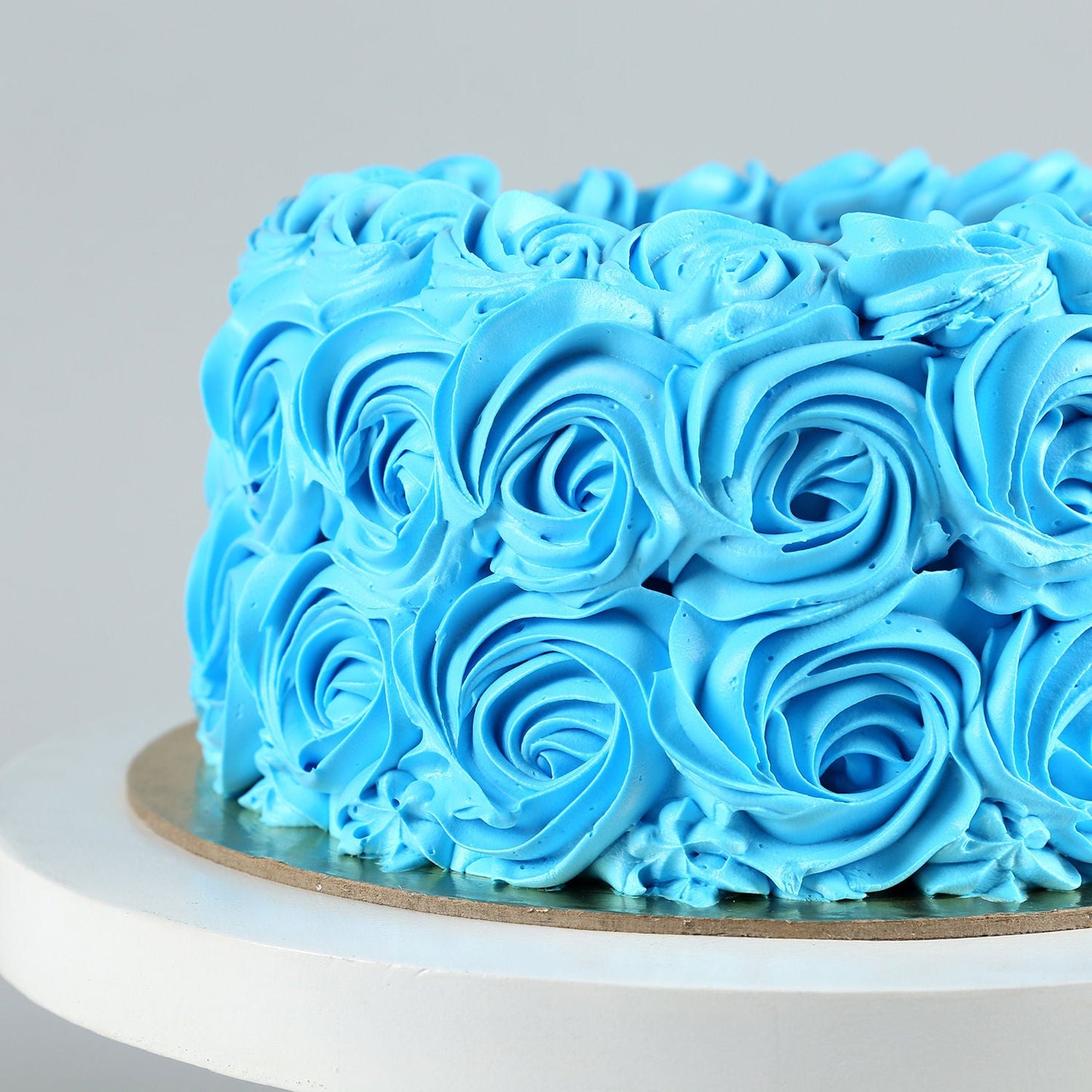 Blue Roses Photo Chocolate Cake