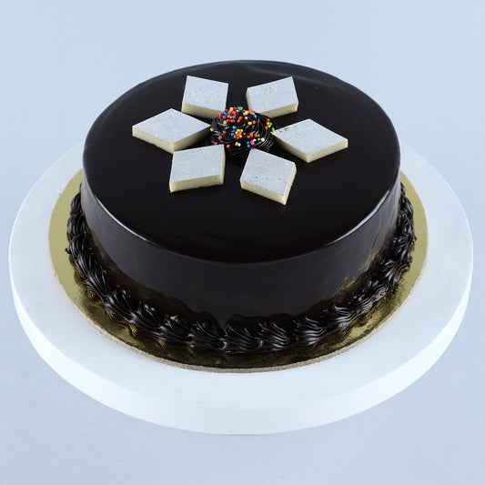 Chocolate Kaju Katli Cake