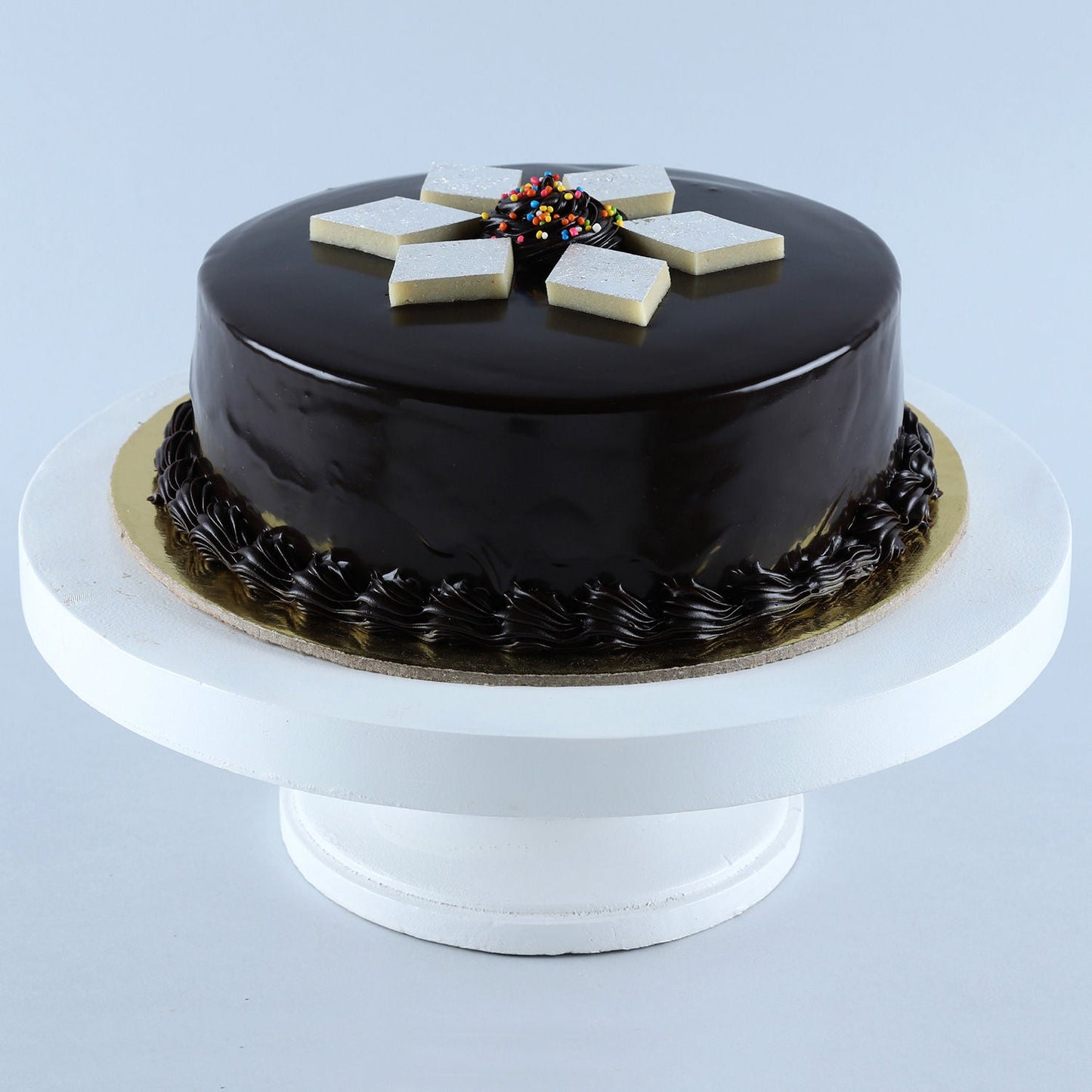 Chocolate Kaju Katli Cake