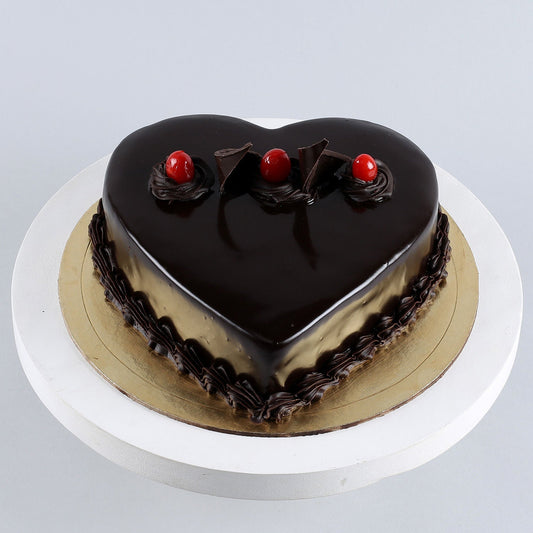 Chocolate Truffle Heart Cake