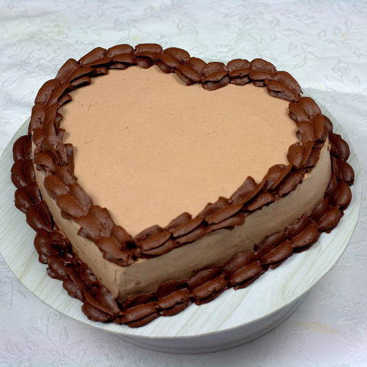 Chocolaty Heart Shaped Cream Cake