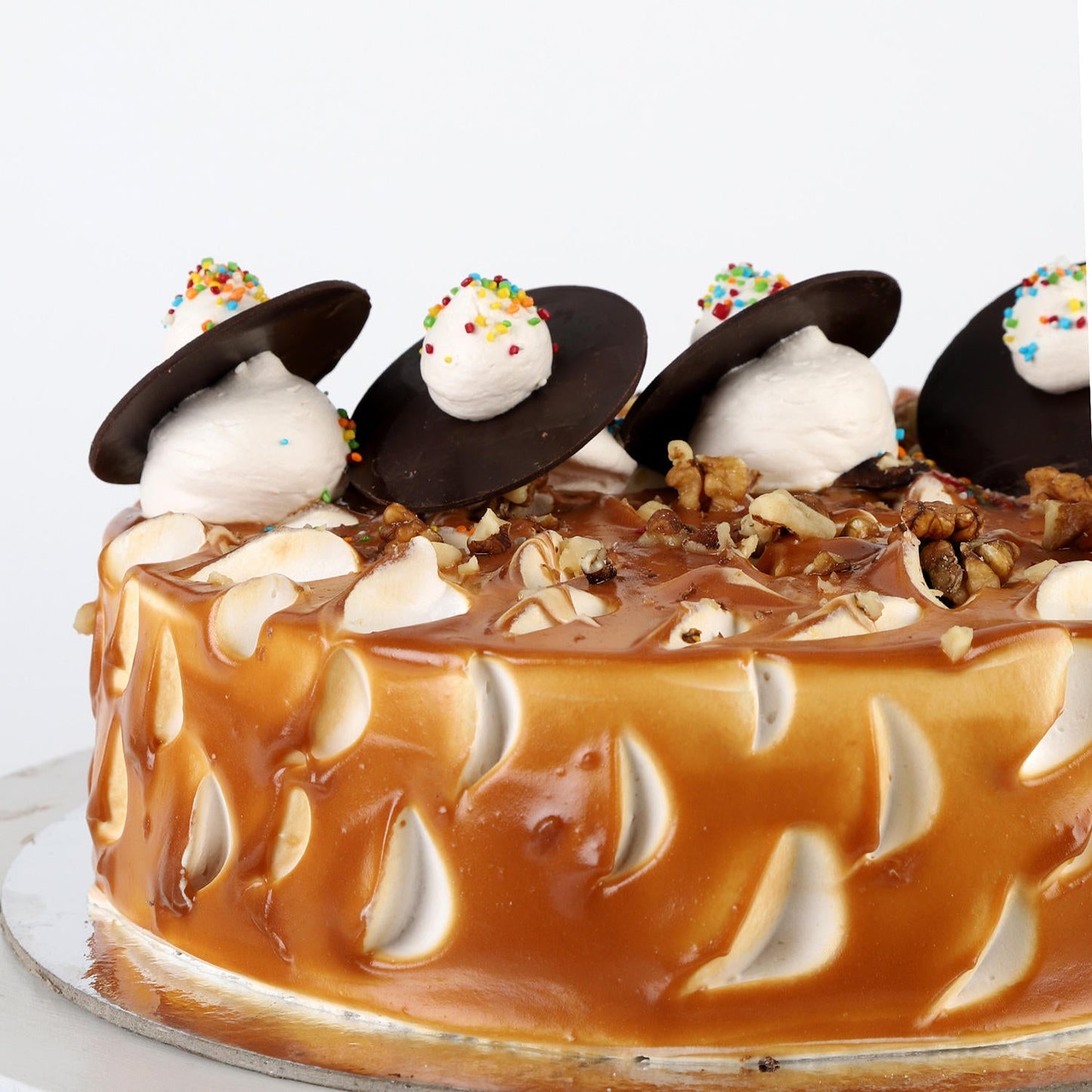 Crunchy Caramel Walnut Cake