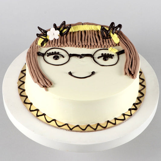 Cute Girl Chocolate Cake