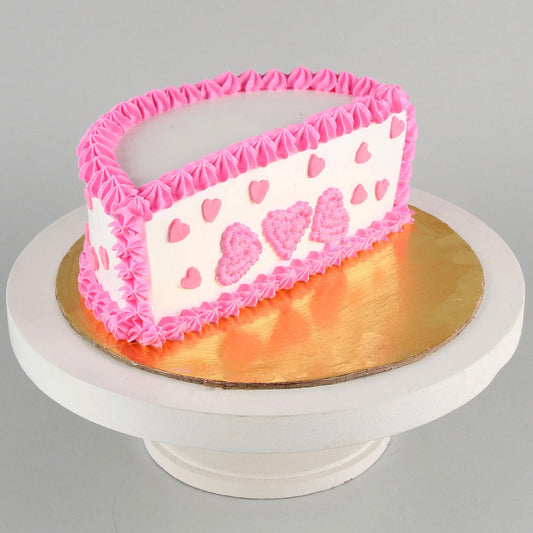 Cute Hearts Half Cake
