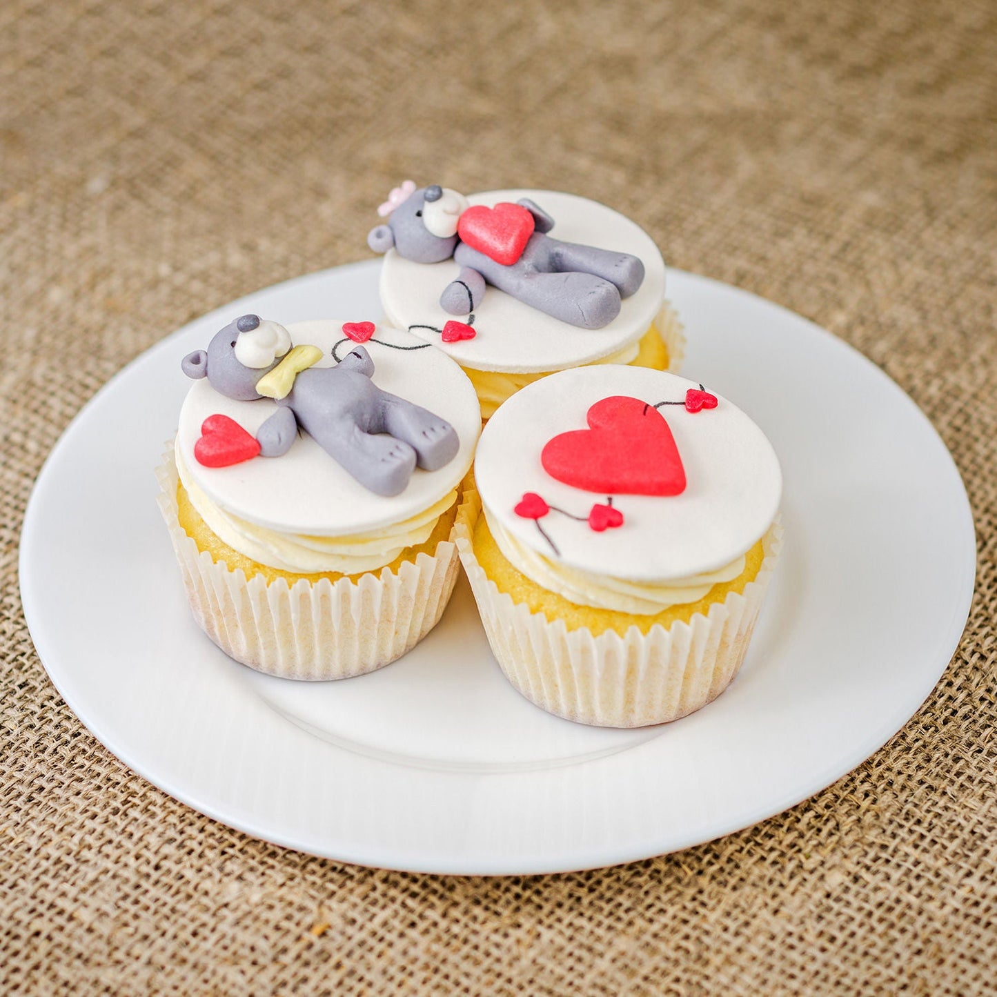 Cute Teddy Couple Cup Cake