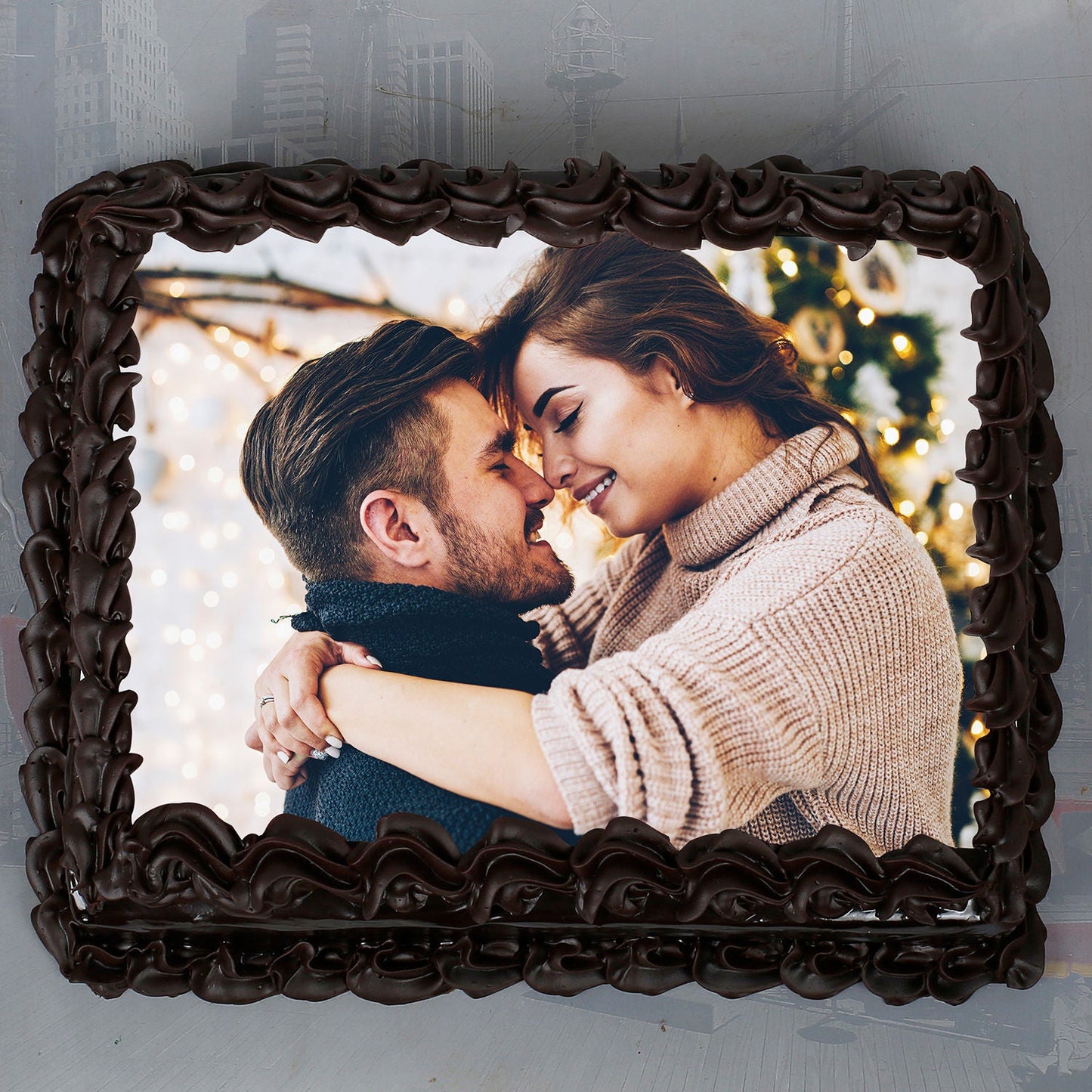 Decorated Chocolate Photo Cake