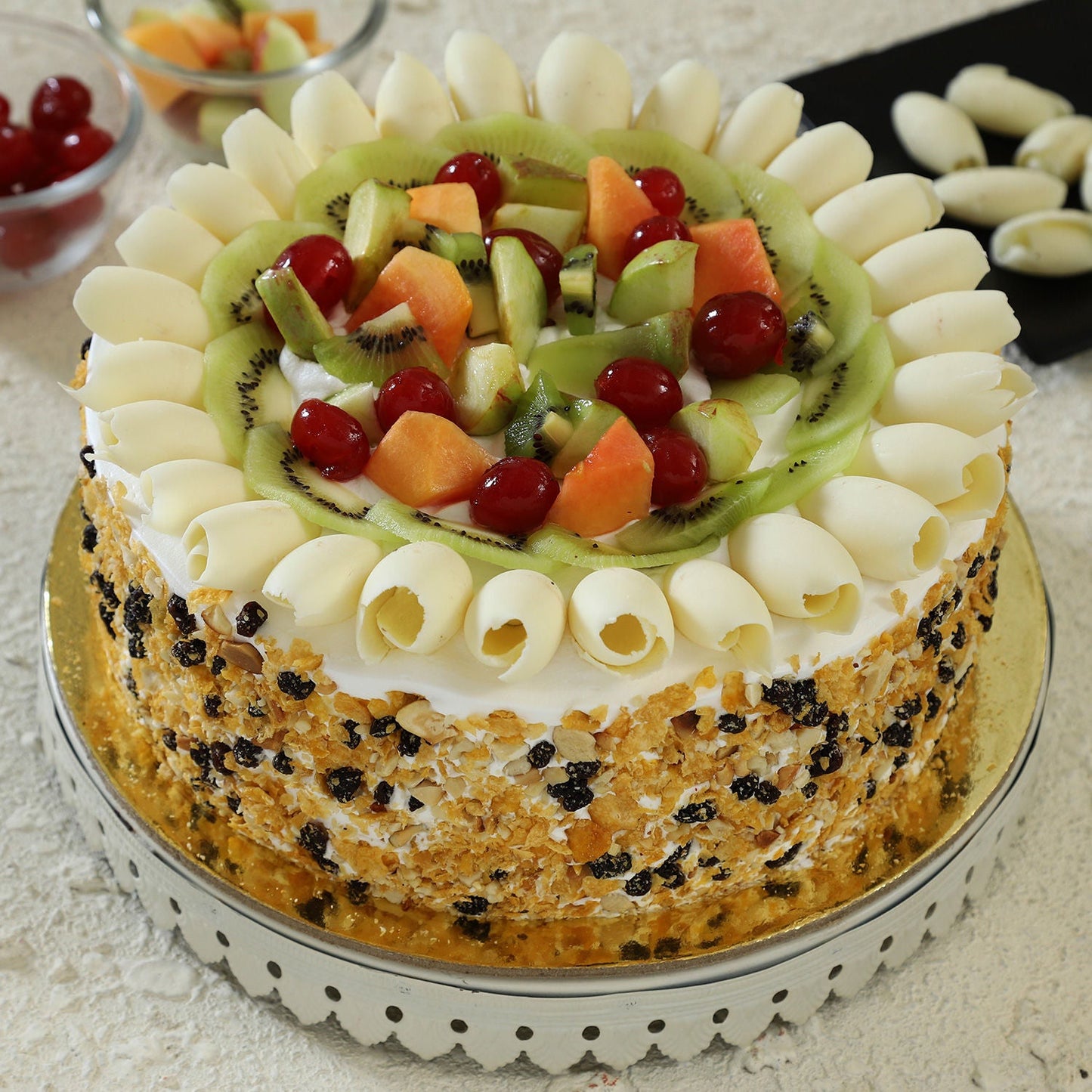 Heart Shape Butterscotch Cake