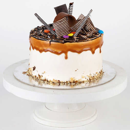 Gems Sprinkled Caramel Cake