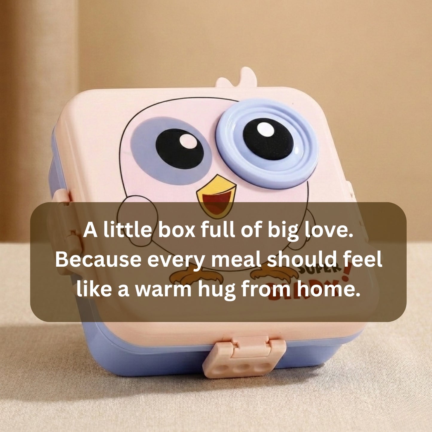 Peach Super Birdy 2 Layer Kids Lunch Box