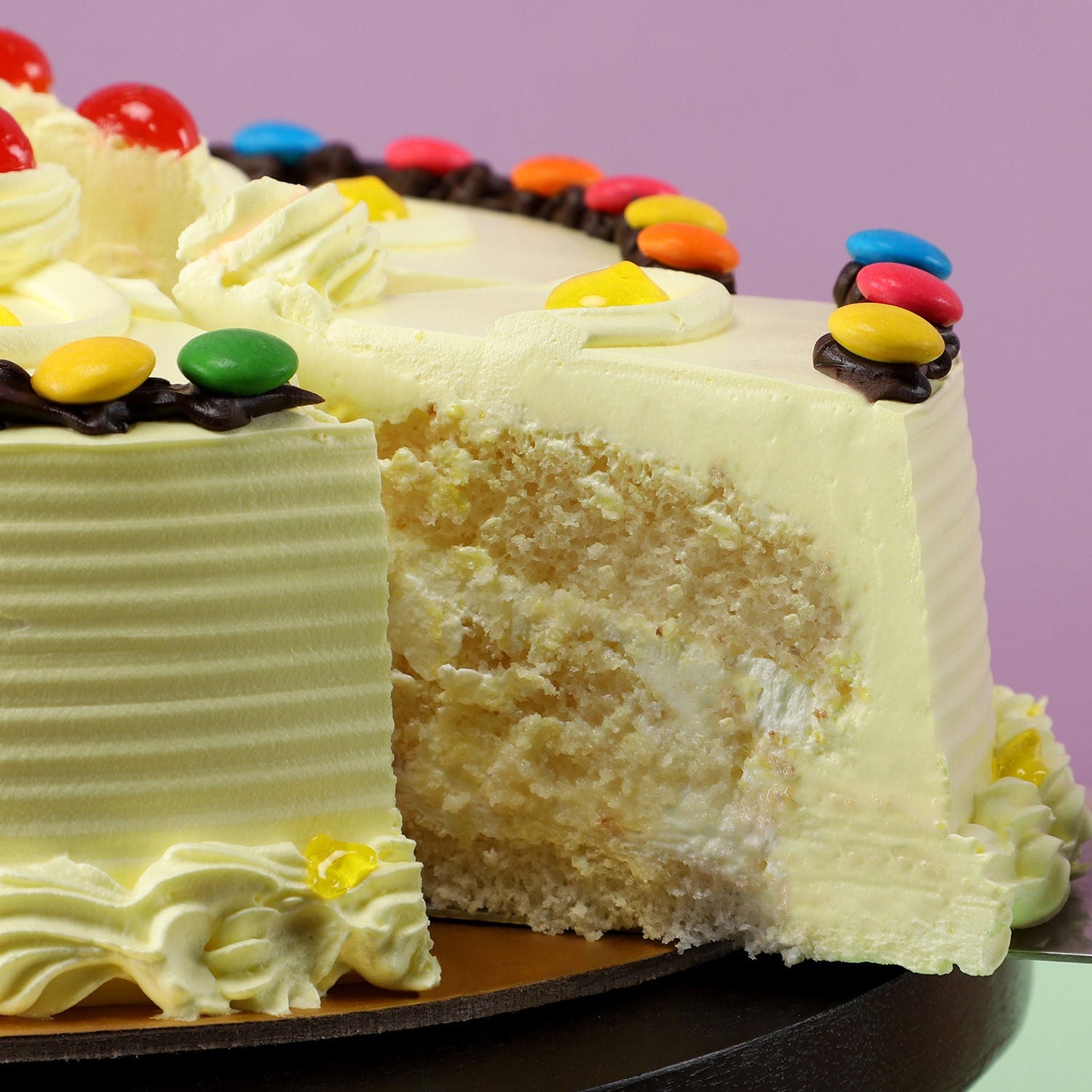 Heart Shaped Butterscotch Gems Cake