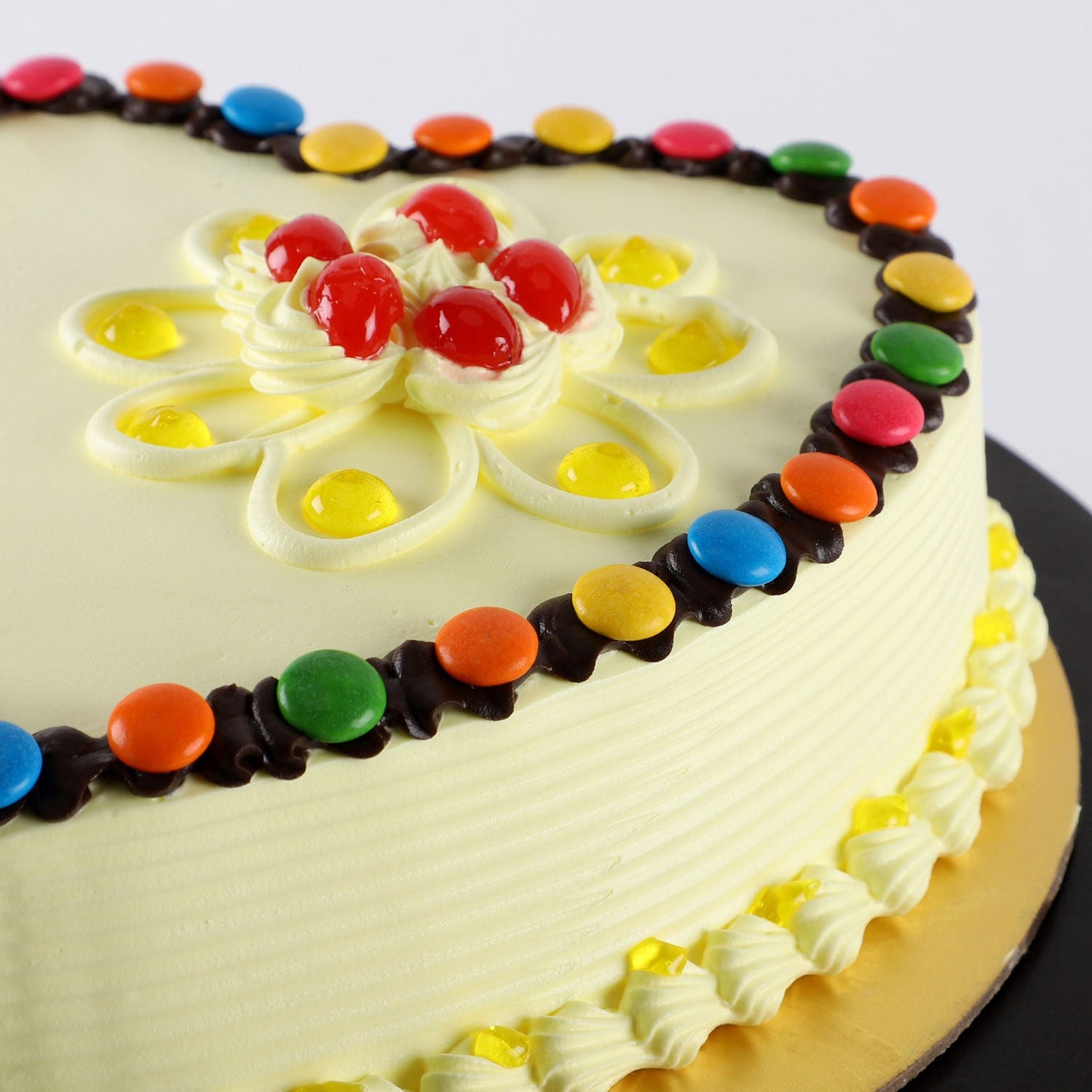 Heart Shaped Butterscotch Gems Cake