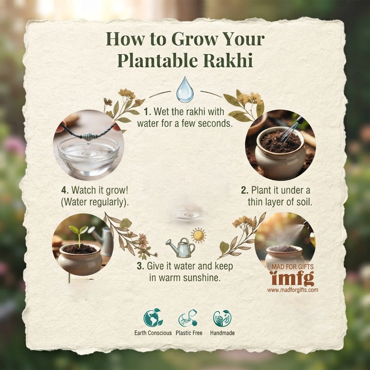 Handcrafted Sustainable Seed Rakhi Gift Set