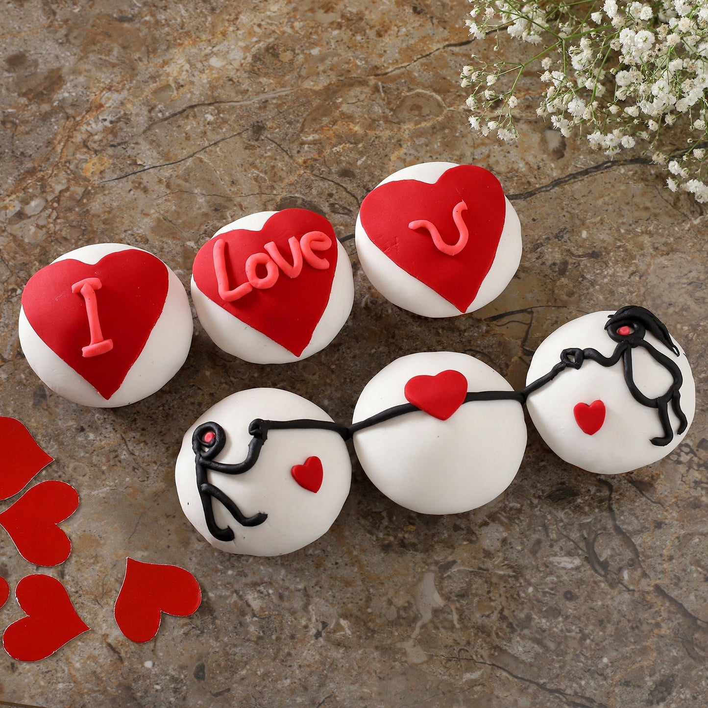 I Love You Fondant Chocolate Cup Cakes
