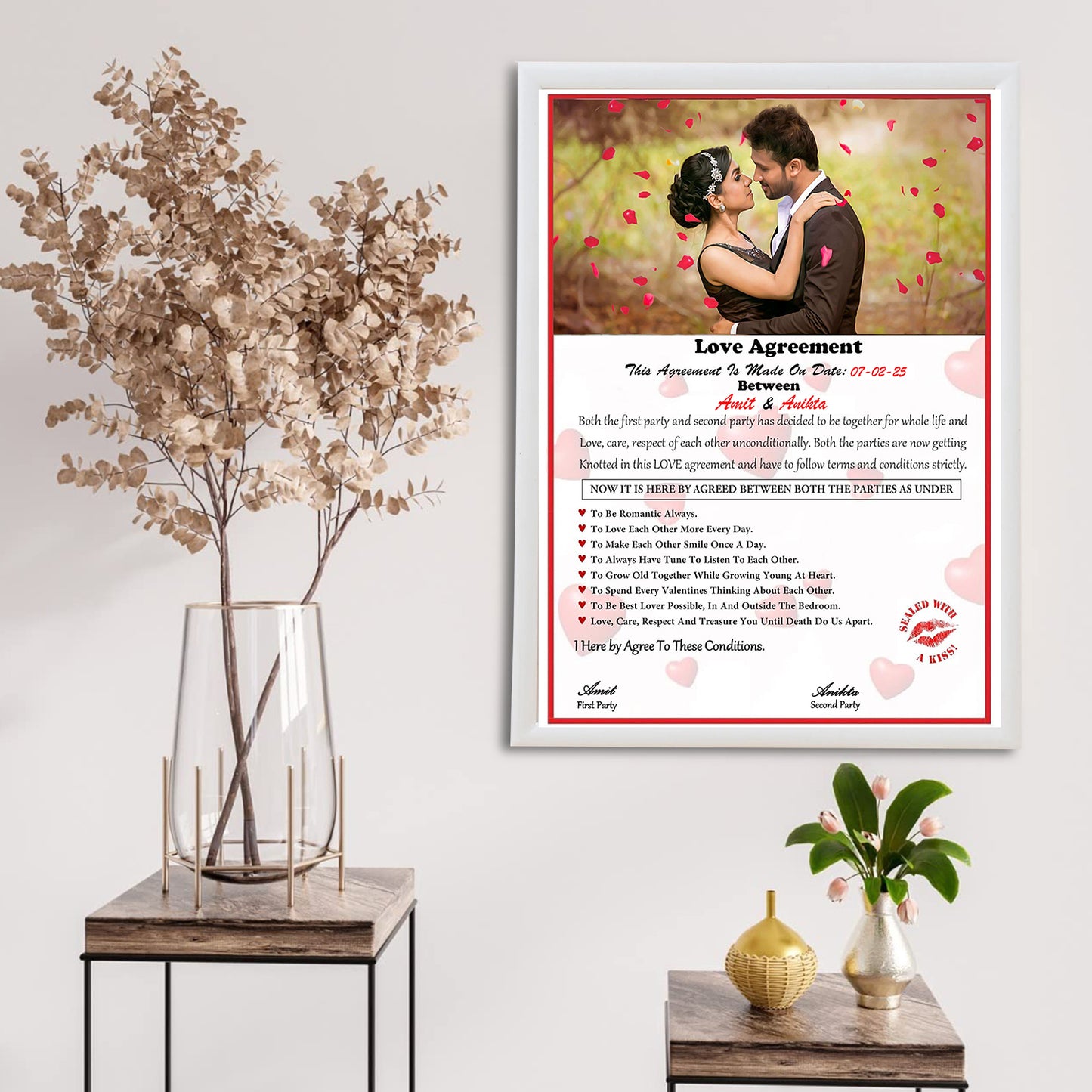 Personalised Love Aggrements Frame