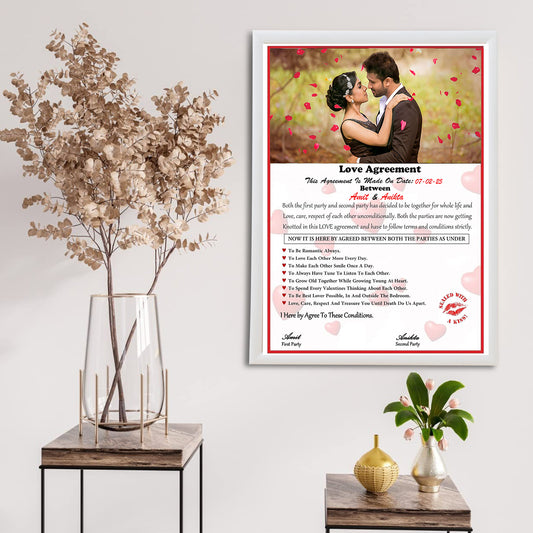 Personalised Love Aggrements Frame