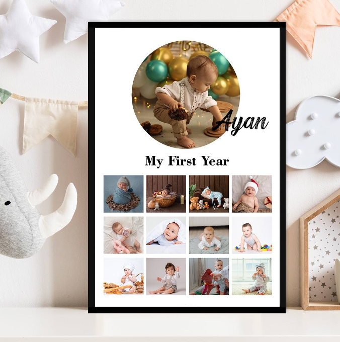 Personalised Babys First Year Photo Frame
