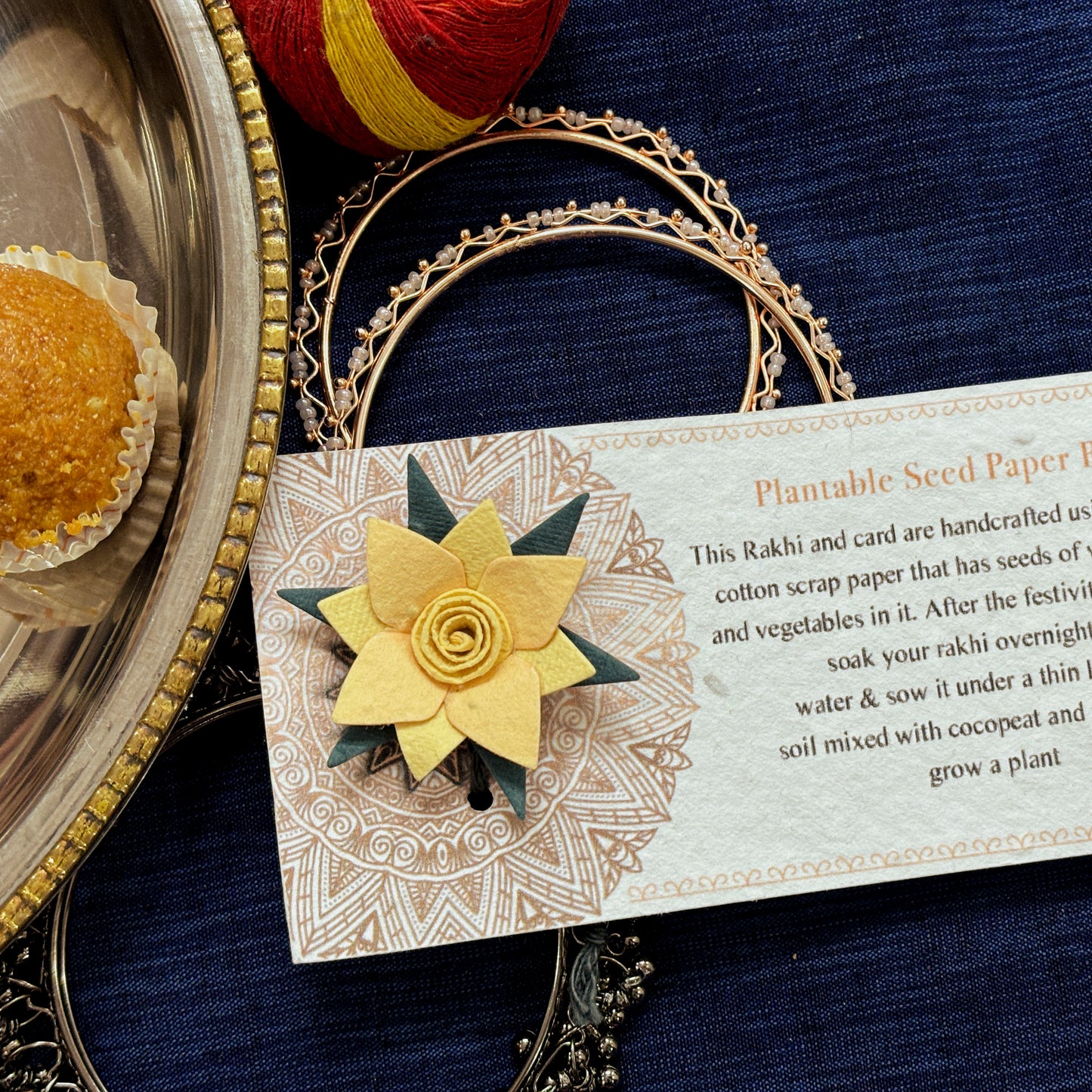 Yellow Jasmine & Rose Plantable Rakhi Set