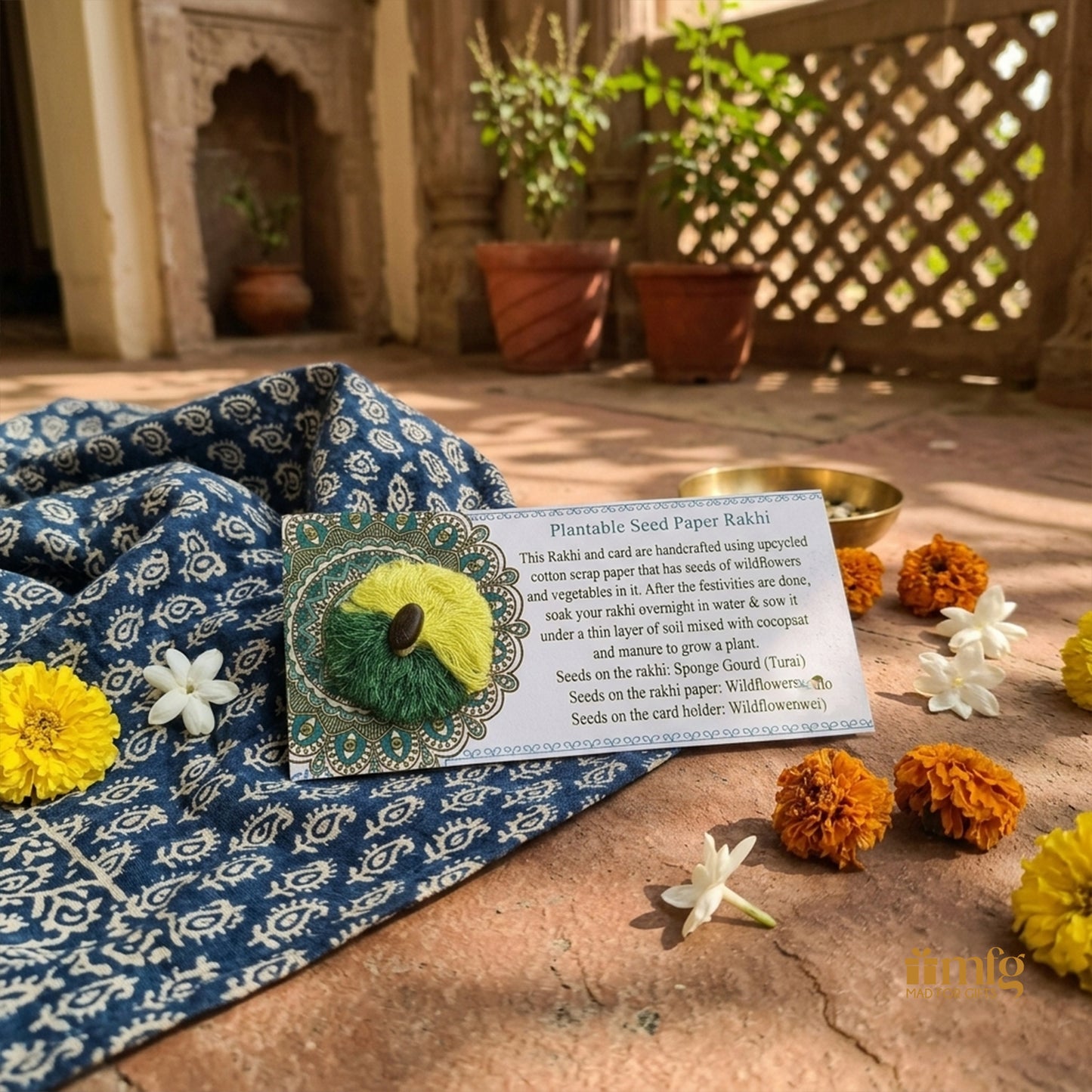 Lime Blossom Eco-Friendly Seed Rakhi