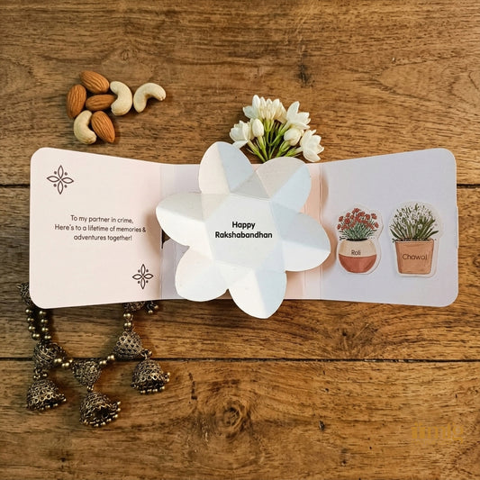 Happy Rakshabandhan Pop-Up Rakhi Card Gift Set
