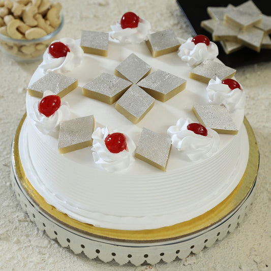 Pineapple Kaju Katli Cake