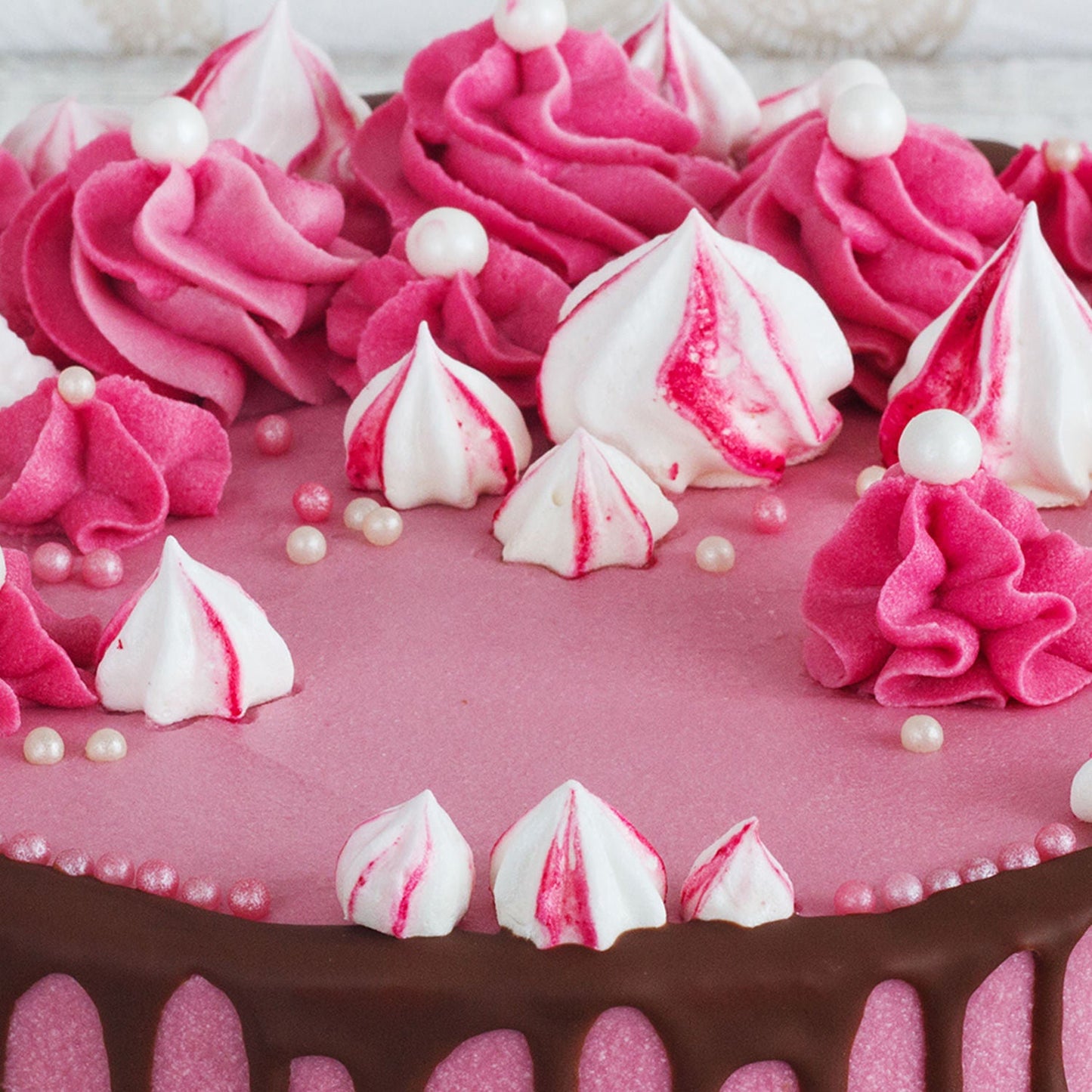 Pink Strawberry Cream Cake