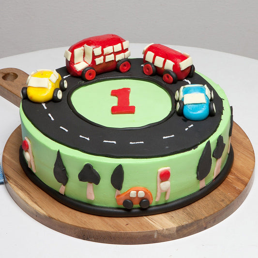 Race Track First Birthday Cake