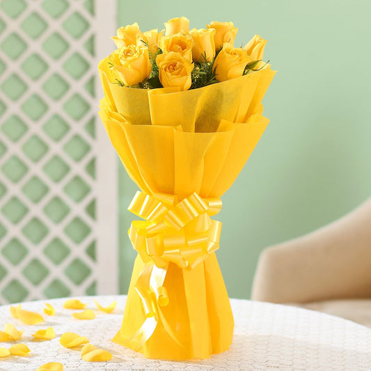 Bright Yellow Roses Bouquet