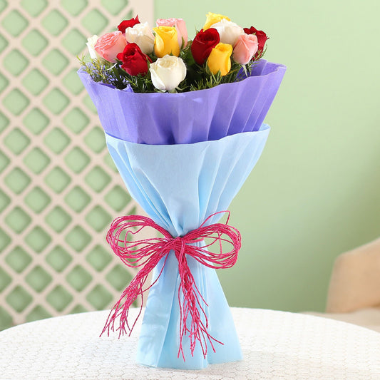 Colourful Mixed Roses Bouquet