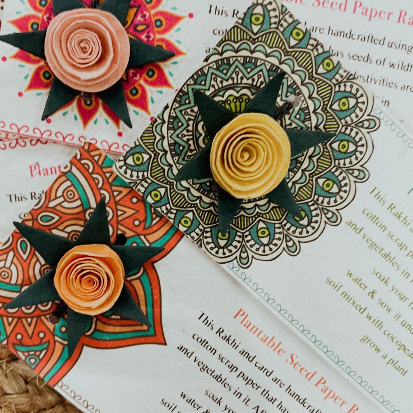 Colourful Rose Plantable Rakhi Set