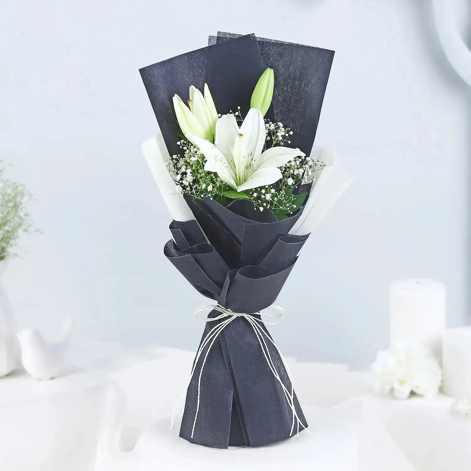 lily flower bouquet price Send Hues of Enchantment Lily Bouquet Online at Best Price – Mad For Gifts