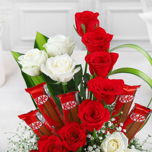 Loves Elegance Red Velvet Delight Cake N Red Roses Ensemble