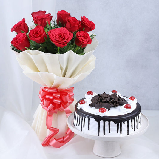 Passionate Roses N Black Forest Delight