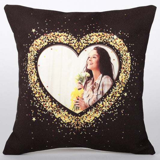 Personalised Blingy Heart LED Cushion