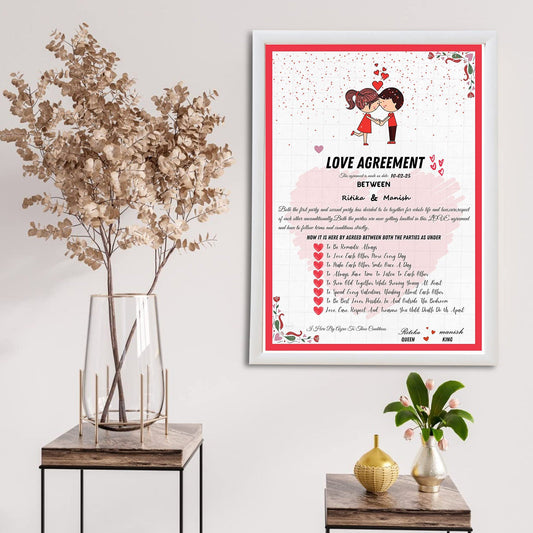 Personalised Love Aggrement Frame