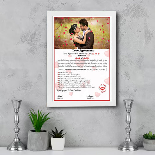 Personalised Love Aggrements Frame