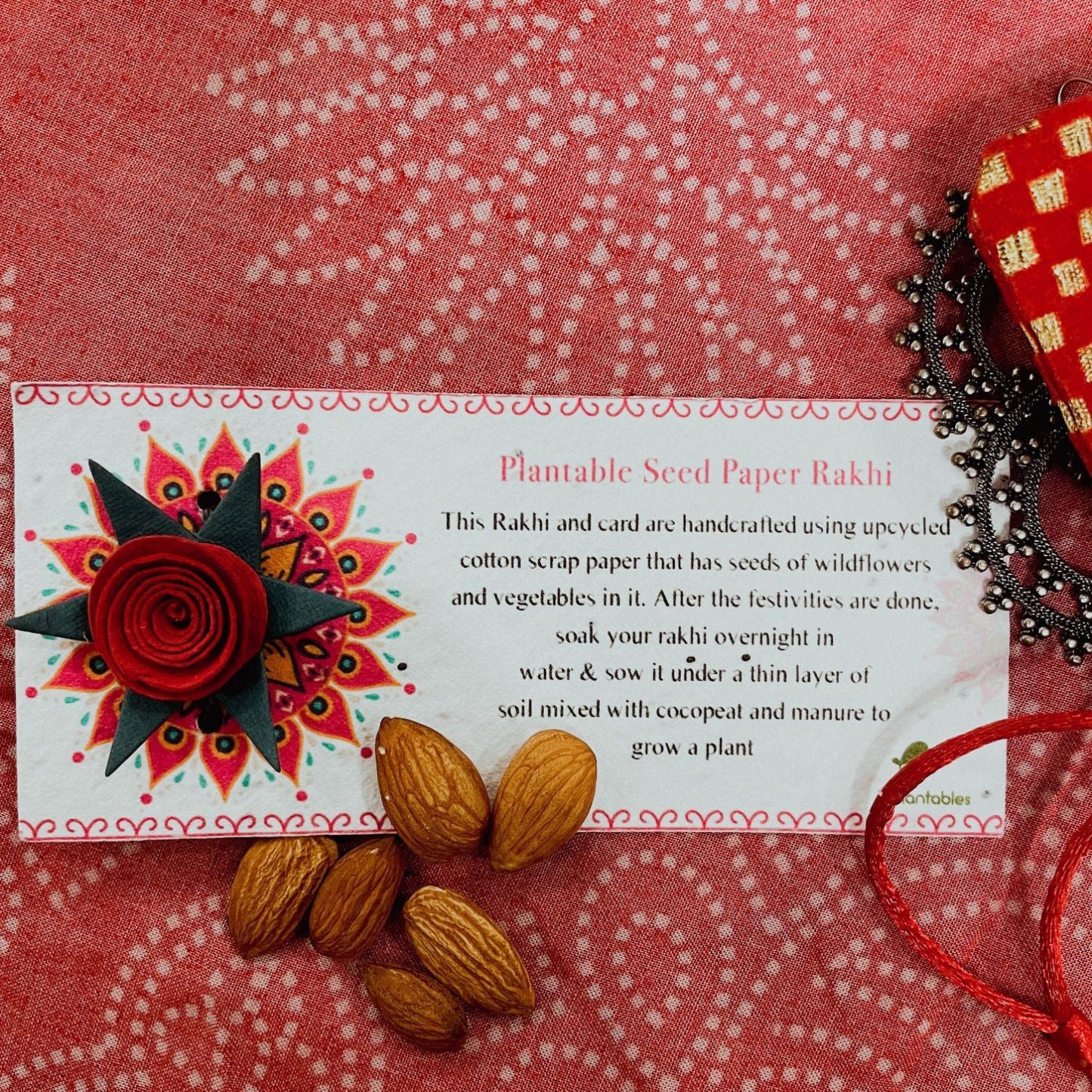 Red Rose Plantable Rakhi