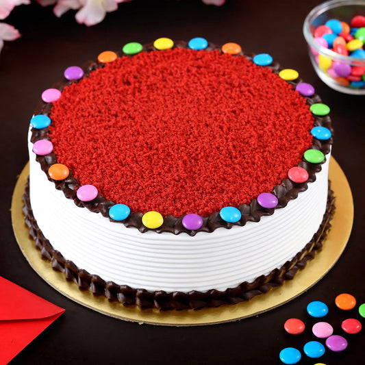 Red Velvet Round Gems Cake