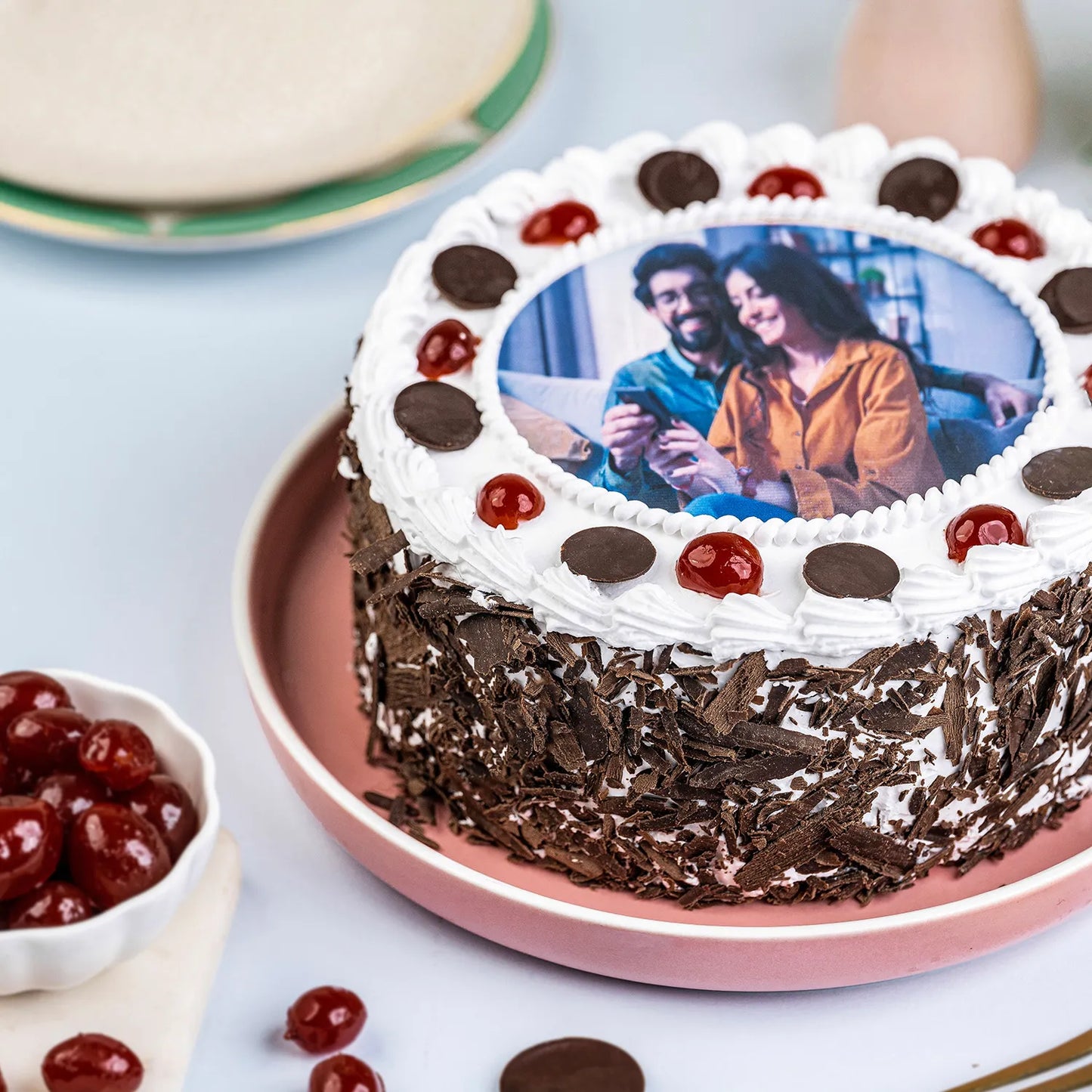 Black Forest Round Photo Cake