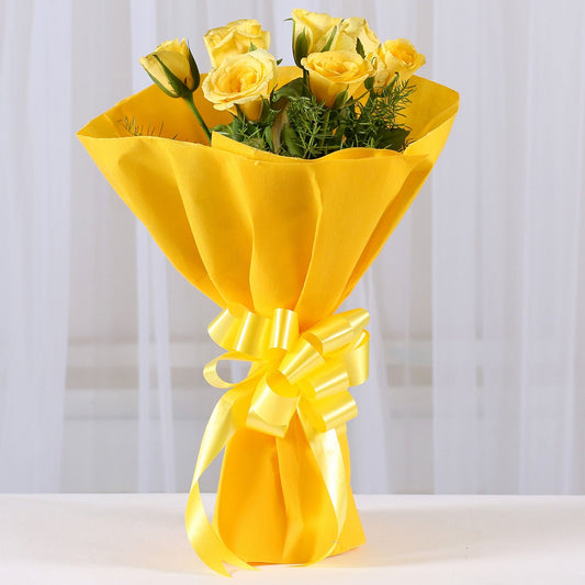 Serene Yellow Roses Bunch