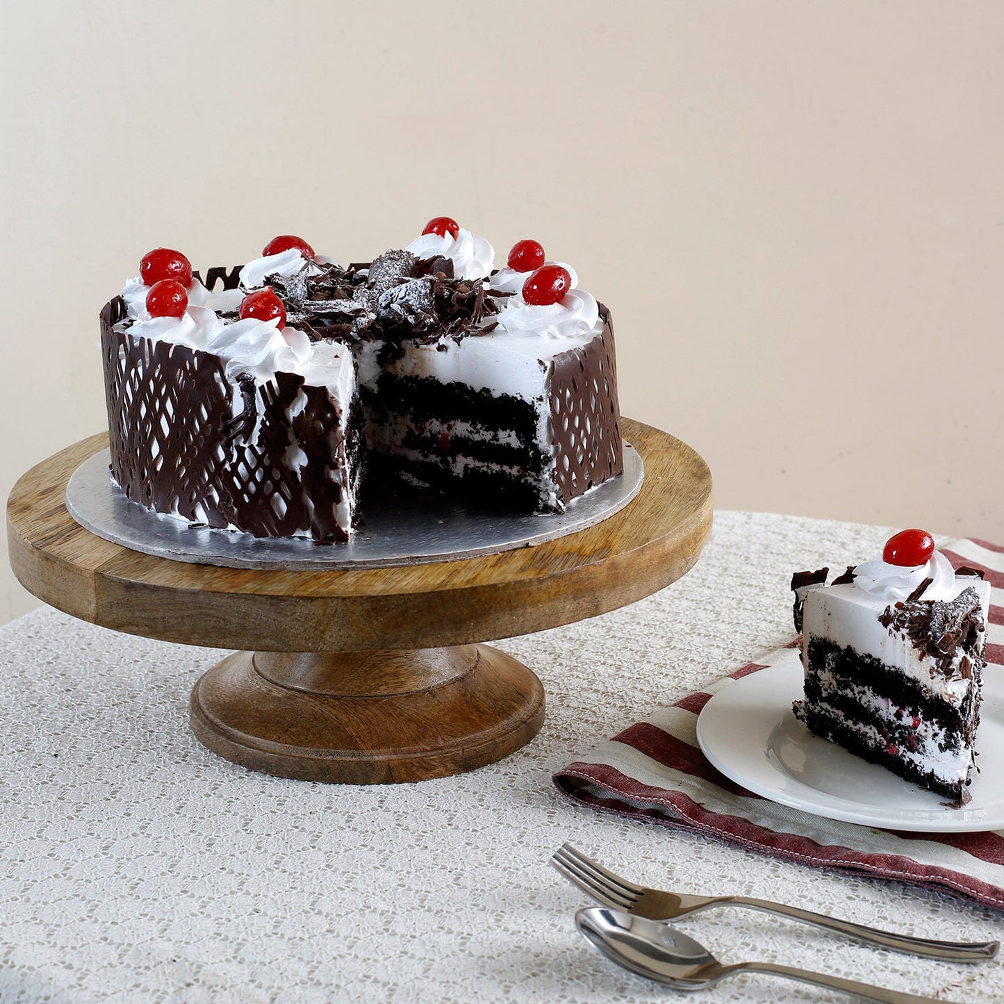 Black Forest Cherries Cream Cake