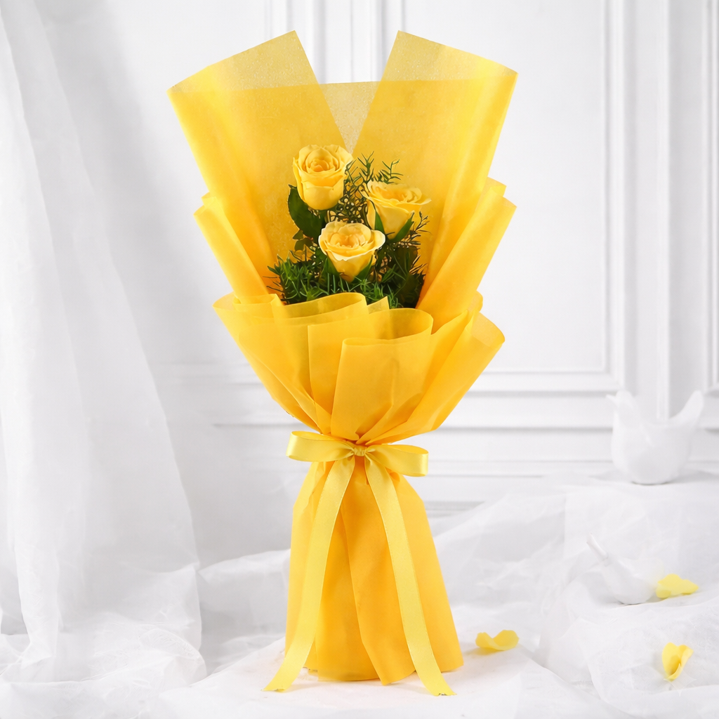 Ever Yellow Rose Trio Bouquet