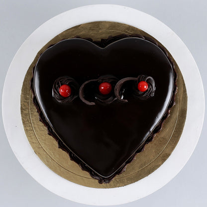 Chocolate Truffle Heart Cake