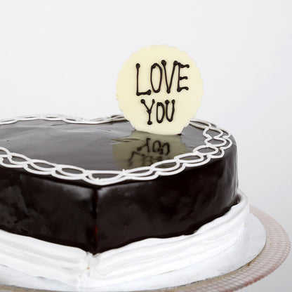 Classic Heart Shaped Chocolate Cake