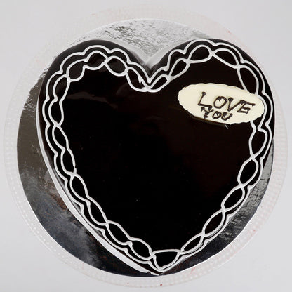 Classic Heart Shaped Chocolate Cake